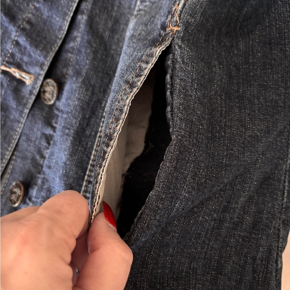 Indigo Rein Dark Blue Long Sleeve Denim Dress 80s Y2K XL - Picture 4 of 7